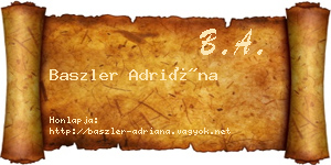 Baszler Adriána névjegykártya